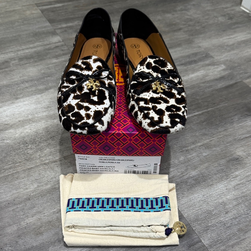 Tory Burch Charm Leopard Print Flats